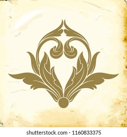 Retro baroque decorations element with flourishes calligraphic ornament. Vintage style design collection for Posters, Placards, Invitations, Banners, Badges and Logotypes.
