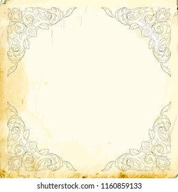 Retro baroque decorations element with flourishes calligraphic ornament. Vintage style design collection for Posters, Placards, Invitations, Banners, Badges and Logotypes.