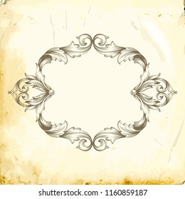 Retro baroque decorations element with flourishes calligraphic ornament. Vintage style design collection for Posters, Placards, Invitations, Banners, Badges and Logotypes.