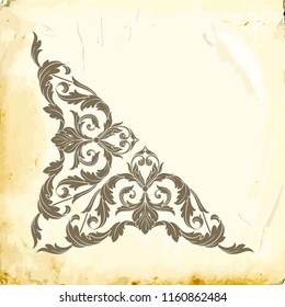 Retro baroque decorations element with flourishes calligraphic ornament. Vintage style design collection for Posters, Placards, Invitations, Banners, Badges and Logotypes.