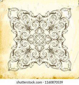 Retro baroque decorations element with flourishes calligraphic ornament. Vintage style design collection for Posters, Placards, Invitations, Banners, Badges and Logotypes.