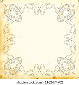 Retro baroque decorations element with flourishes calligraphic ornament. Vintage style design collection for Posters, Placards, Invitations, Banners, Badges and Logotypes.