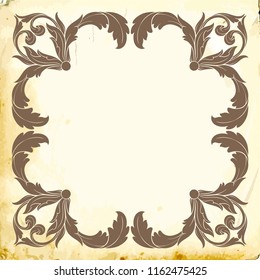 Retro baroque decorations element with flourishes calligraphic ornament. Vintage style design collection for Posters, Placards, Invitations, Banners, Badges and Logotypes.