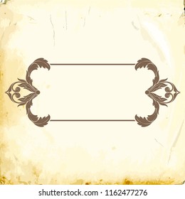 Retro baroque decorations element with flourishes calligraphic ornament. Vintage style design collection for Posters, Placards, Invitations, Banners, Badges and Logotypes.