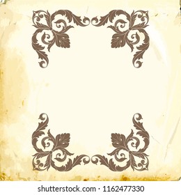 Retro baroque decorations element with flourishes calligraphic ornament. Vintage style design collection for Posters, Placards, Invitations, Banners, Badges and Logotypes.