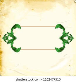 Retro baroque decorations element with flourishes calligraphic ornament. Vintage style design collection for Posters, Placards, Invitations, Banners, Badges and Logotypes.
