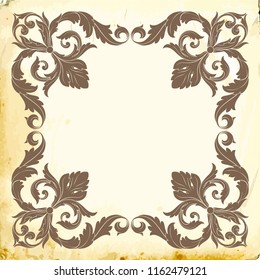 Retro baroque decorations element with flourishes calligraphic ornament. Vintage style design collection for Posters, Placards, Invitations, Banners, Badges and Logotypes.
