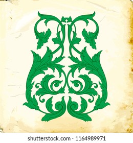 Retro baroque decorations element with flourishes calligraphic ornament. Vintage style design collection for Posters, Placards, Invitations, Banners, Badges and Logotypes.