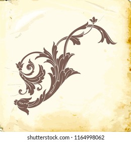 Retro baroque decorations element with flourishes calligraphic ornament. Vintage style design collection for Posters, Placards, Invitations, Banners, Badges and Logotypes.