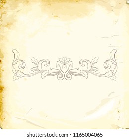 Retro baroque decorations element with flourishes calligraphic ornament. Vintage style design collection for Posters, Placards, Invitations, Banners, Badges and Logotypes.