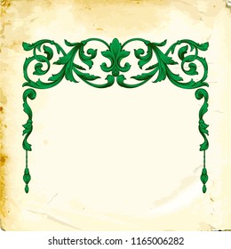 Retro baroque decorations element with flourishes calligraphic ornament. Vintage style design collection for Posters, Placards, Invitations, Banners, Badges and Logotypes.