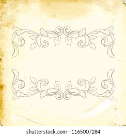Retro baroque decorations element with flourishes calligraphic ornament. Vintage style design collection for Posters, Placards, Invitations, Banners, Badges and Logotypes.
