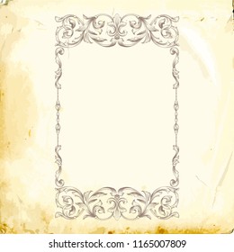 Retro barocke Dekorationselement mit blüht kalligraphischen Ornament. Vintage-Design-Kollektion für Poster, Plakate, Einladungen, Banner, Abzeichen und Logotypen.