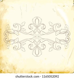 Retro baroque decorations element with flourishes calligraphic ornament. Vintage style design collection for Posters, Placards, Invitations, Banners, Badges and Logotypes.