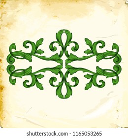 Retro baroque decorations element with flourishes calligraphic ornament. Vintage style design collection for Posters, Placards, Invitations, Banners, Badges and Logotypes.
