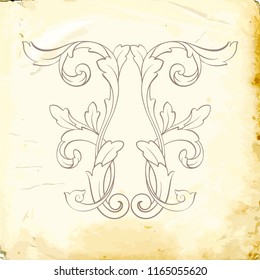 Retro baroque decorations element with flourishes calligraphic ornament. Vintage style design collection for Posters, Placards, Invitations, Banners, Badges and Logotypes.