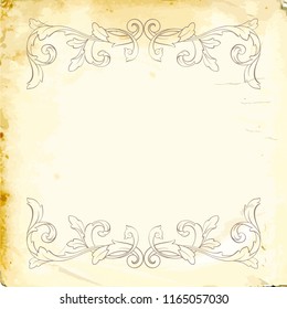 Retro baroque decorations element with flourishes calligraphic ornament. Vintage style design collection for Posters, Placards, Invitations, Banners, Badges and Logotypes.