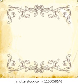 Retro baroque decorations element with flourishes calligraphic ornament. Vintage style design collection for Posters, Placards, Invitations, Banners, Badges and Logotypes.