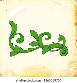 Retro baroque decorations element with flourishes calligraphic ornament. Vintage style design collection for Posters, Placards, Invitations, Banners, Badges and Logotypes.