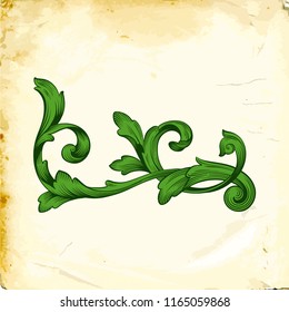 Retro baroque decorations element with flourishes calligraphic ornament. Vintage style design collection for Posters, Placards, Invitations, Banners, Badges and Logotypes.