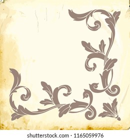 Retro baroque decorations element with flourishes calligraphic ornament. Vintage style design collection for Posters, Placards, Invitations, Banners, Badges and Logotypes.