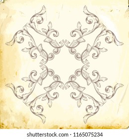 Retro baroque decorations element with flourishes calligraphic ornament. Vintage style design collection for Posters, Placards, Invitations, Banners, Badges and Logotypes.