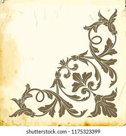 Retro baroque decorations element with flourishes calligraphic ornament. Vintage style design collection for Posters, Placards, Invitations, Banners, Badges and Logotypes.