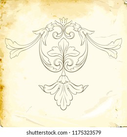 Retro baroque decorations element with flourishes calligraphic ornament. Vintage style design collection for Posters, Placards, Invitations, Banners, Badges and Logotypes.
