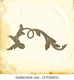 Retro baroque decorations element with flourishes calligraphic ornament. Vintage style design collection for Posters, Placards, Invitations, Banners, Badges and Logotypes.