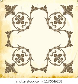Retro baroque decorations element with flourishes calligraphic ornament. Vintage style design collection for Posters, Placards, Invitations, Banners, Badges and Logotypes.