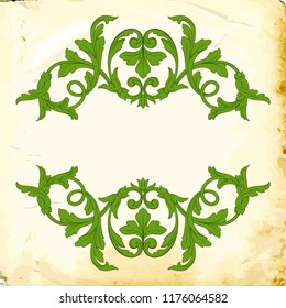 Retro baroque decorations element with flourishes calligraphic ornament. Vintage style design collection for Posters, Placards, Invitations, Banners, Badges and Logotypes.