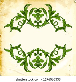 Retro baroque decorations element with flourishes calligraphic ornament. Vintage style design collection for Posters, Placards, Invitations, Banners, Badges and Logotypes.