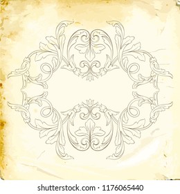 Retro baroque decorations element with flourishes calligraphic ornament. Vintage style design collection for Posters, Placards, Invitations, Banners, Badges and Logotypes.
