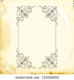 Retro baroque decorations element with flourishes calligraphic ornament. Vintage style design collection for Posters, Placards, Invitations, Banners, Badges and Logotypes.
