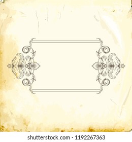 Retro baroque decorations element with flourishes calligraphic ornament. Vintage style design collection for Posters, Placards, Invitations, Banners, Badges and Logotypes.