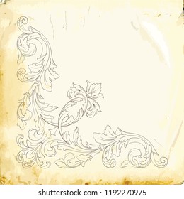 Retro baroque decorations element with flourishes calligraphic ornament. Vintage style design collection for Posters, Placards, Invitations, Banners, Badges and Logotypes.