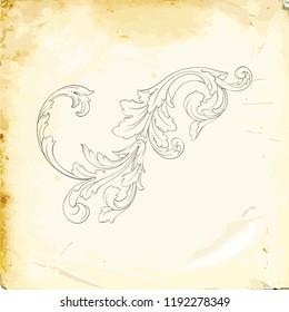 Retro baroque decorations element with flourishes calligraphic ornament. Vintage style design collection for Posters, Placards, Invitations, Banners, Badges and Logotypes.