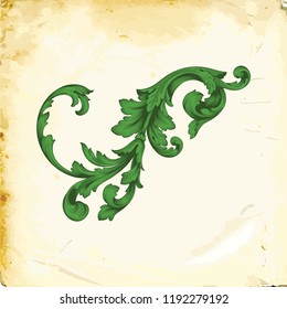 Retro baroque decorations element with flourishes calligraphic ornament. Vintage style design collection for Posters, Placards, Invitations, Banners, Badges and Logotypes.