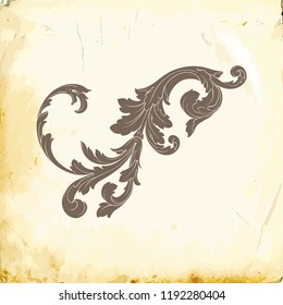 Retro baroque decorations element with flourishes calligraphic ornament. Vintage style design collection for Posters, Placards, Invitations, Banners, Badges and Logotypes.