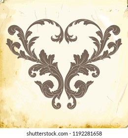 Retro baroque decorations element with flourishes calligraphic ornament. Vintage style design collection for Posters, Placards, Invitations, Banners, Badges and Logotypes.