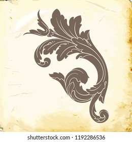 Retro baroque decorations element with flourishes calligraphic ornament. Vintage style design collection for Posters, Placards, Invitations, Banners, Badges and Logotypes.