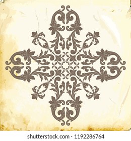 Retro baroque decorations element with flourishes calligraphic ornament. Vintage style design collection for Posters, Placards, Invitations, Banners, Badges and Logotypes.