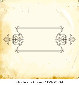 Retro baroque decorations element with flourishes calligraphic ornament. Vintage style design collection for Posters, Placards, Invitations, Banners, Badges and Logotypes.