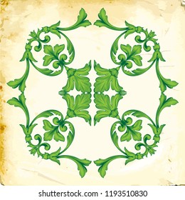 Retro baroque decorations element with flourishes calligraphic ornament. Vintage style design collection for Posters, Placards, Invitations, Banners, Badges and Logotypes.