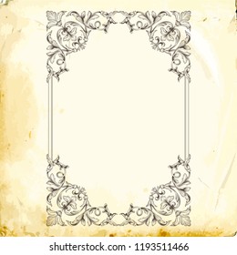 Retro baroque decorations element with flourishes calligraphic ornament. Vintage style design collection for Posters, Placards, Invitations, Banners, Badges and Logotypes.