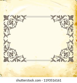 Retro baroque decorations element with flourishes calligraphic ornament. Vintage style design collection for Posters, Placards, Invitations, Banners, Badges and Logotypes.