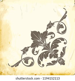 Retro baroque decorations element with flourishes calligraphic ornament. Vintage style design collection for Posters, Placards, Invitations, Banners, Badges and Logotypes.