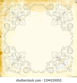 Retro baroque decorations element with flourishes calligraphic ornament. Vintage style design collection for Posters, Placards, Invitations, Banners, Badges and Logotypes.