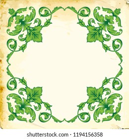 Retro baroque decorations element with flourishes calligraphic ornament. Vintage style design collection for Posters, Placards, Invitations, Banners, Badges and Logotypes.