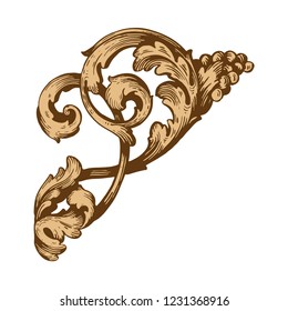Retro baroque decorations element with flourishes calligraphic ornament. Vintage style design collection for Posters, Placards, Invitations, Banners, Badges and Logotypes.